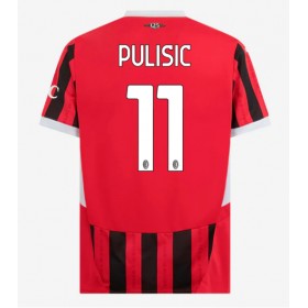 Pánské fotbalový oblečení AC Milan Christian Pulisic #11 Domácí košile 2024-25 Krátkým Rukávem